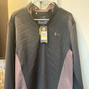 Men’s Under Armour Cold Gear Golf Pullover Black & Gray Med Quarter Zip NWT $79